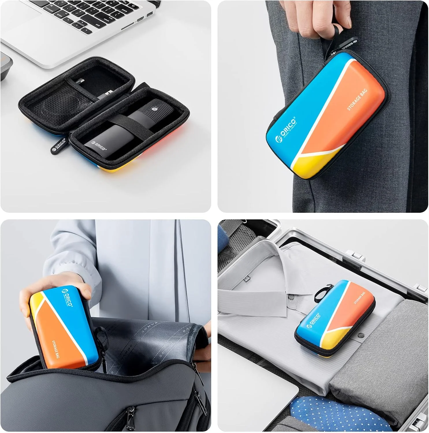 ORICO Portable Solid State Drive Case for M.2 NVMe/SATA SSD Enclosure, Electronic Organizer, Carrying Case, M.2 SSD Protector 6