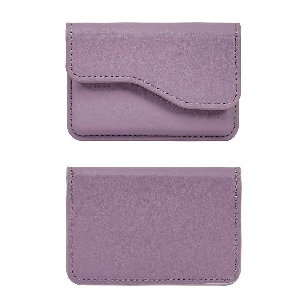 Sleek Magnetic Leather Flip Card Holder - Unisex and Multifunctional Wallet Case