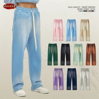 ZODF Retro Winter Washed 360sm Fleece Sweatpants For Men Unisex Casual Loose Gradient Distressed Straight Pants HY0642 1