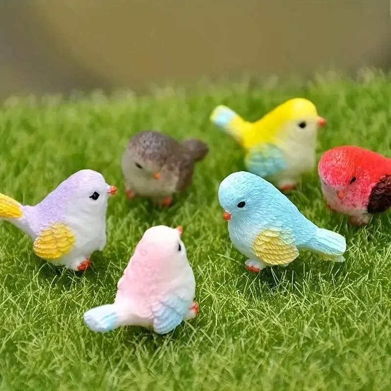Set of 8 Miniature Bird Figurines Charming Mini Toys for Animal