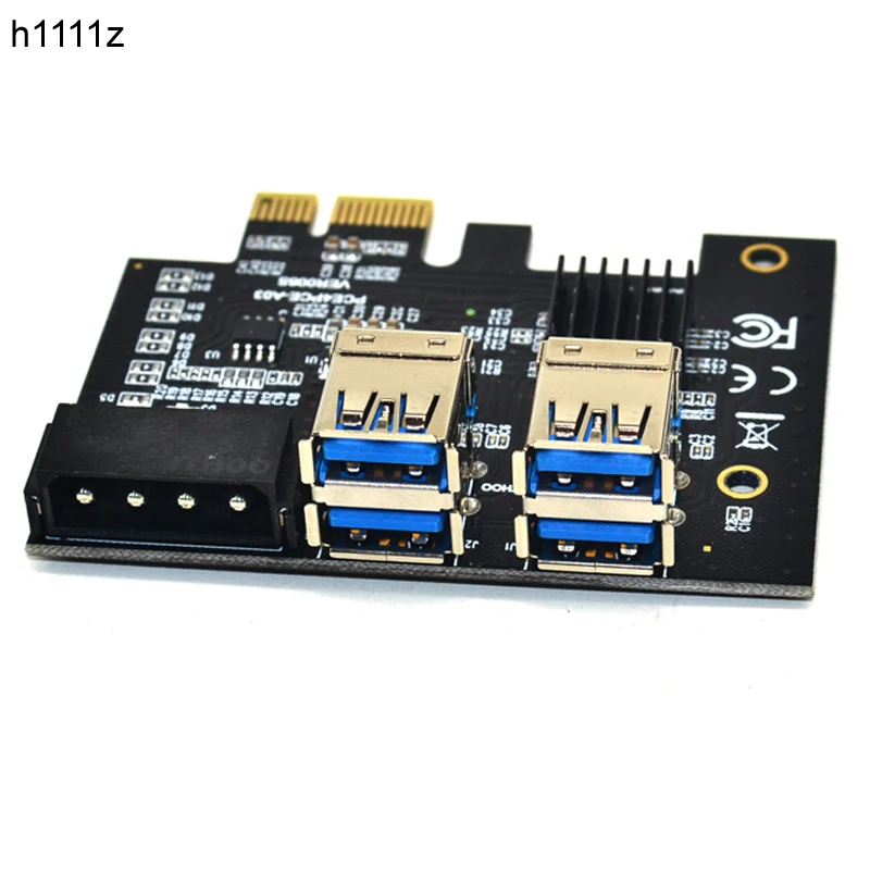 

Новый PCI e от 1 до 4 PCI e адаптер PCIe от 1x до 16x Слоты Gold USB 3,0 Mining специальный PCIE Райзер карта расширения плата для майнинга биткоинов