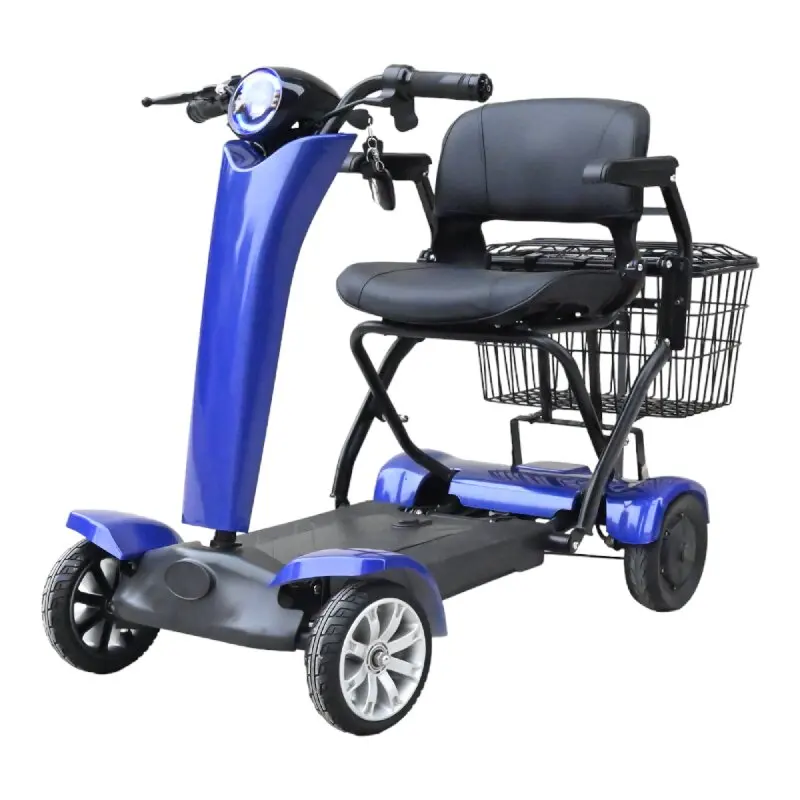 Scooter Elettrico Pieghevole Automatico A Doppio Motore 4 Ruote 36V 500W Scooter Pieghevole Leggero Per Anziani Con Sedile Grande