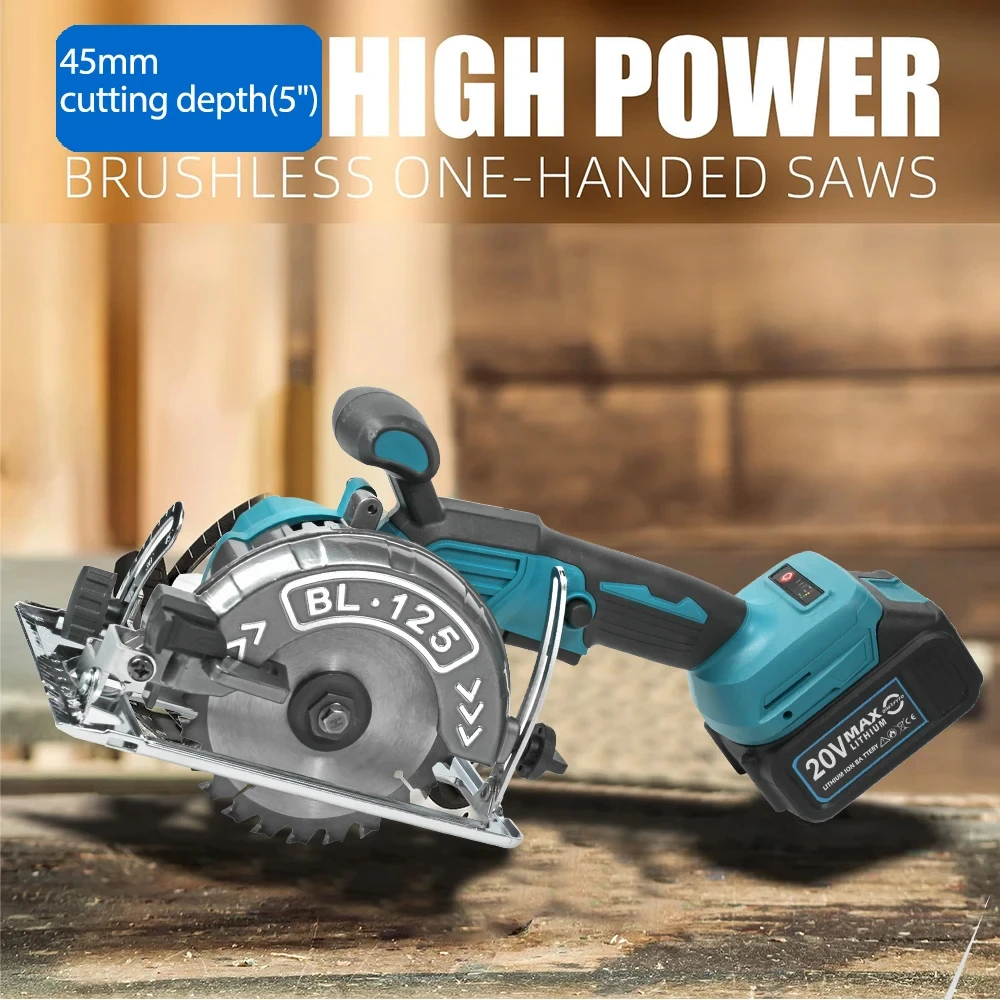 125mm Brushless Circular Saw Cordless Electric Woodworking Saw Adjustable Angle Wood Cuttiing Machine For Makita 18V Battery 3