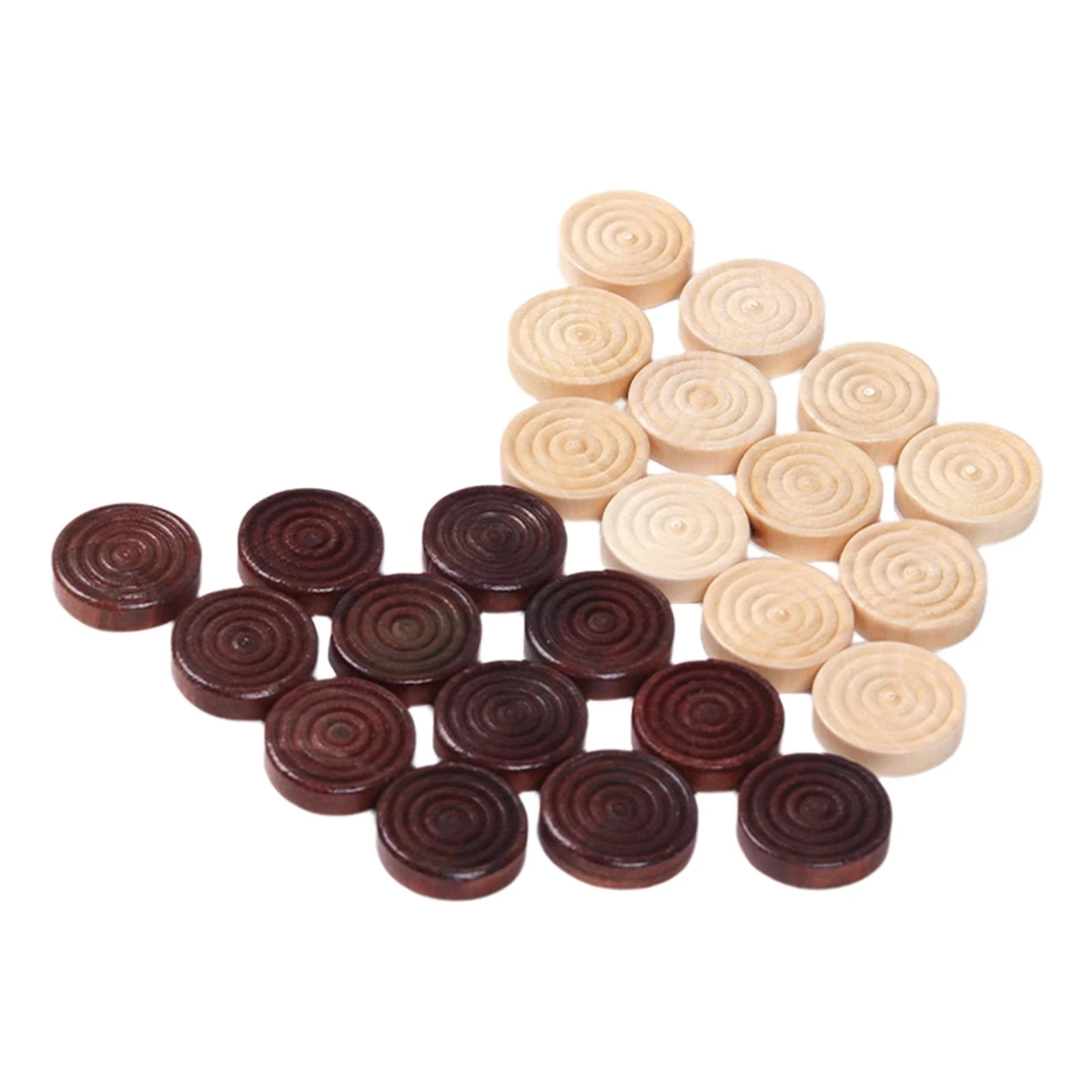 30Pcs/set Wooden Round Checkers Pieces Backgammon Chess Game Accessories chess pieces