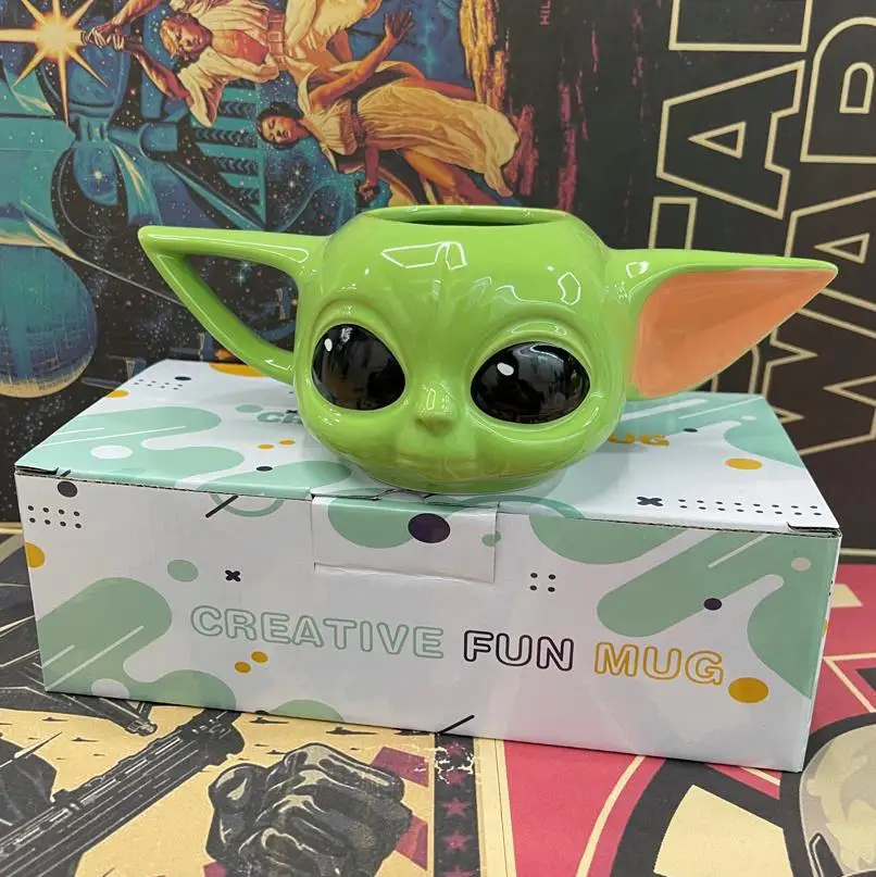 New Star Wars Baby Yoda Cup Anime Figure Baby Yoda Kawaii 3D Mug Cup  Children Gifts Kids Toys