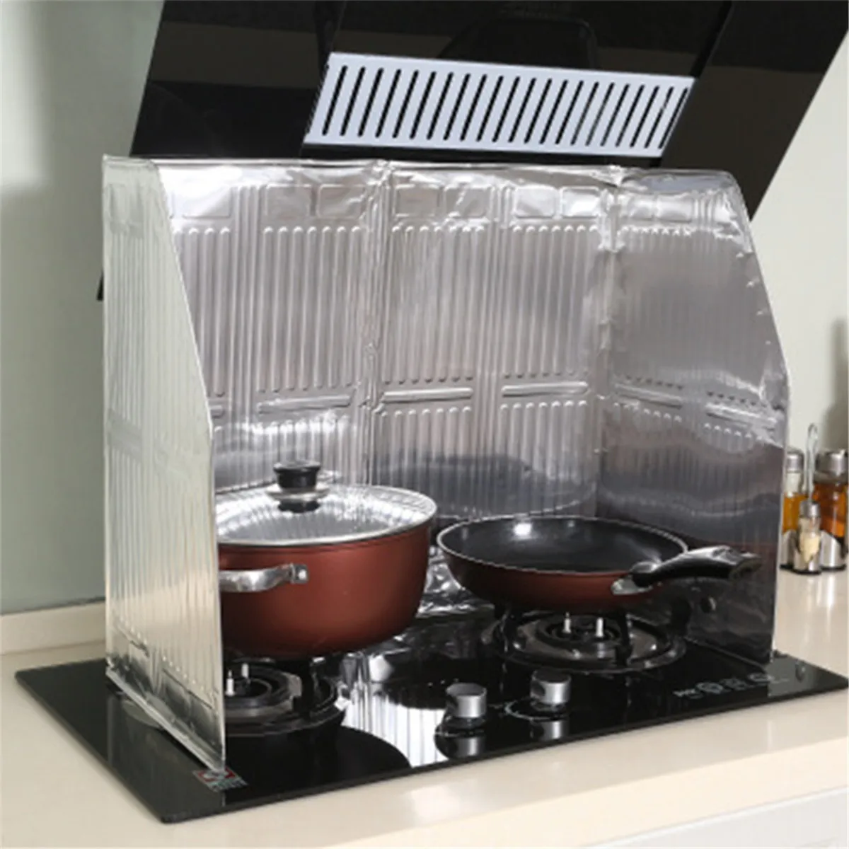 Kitchen Stove Oil Splash Screen Cover 120x50cm Aluminum Foil Anti Splatter Guard Tools Frying Pan Oil Shield Splash Protection