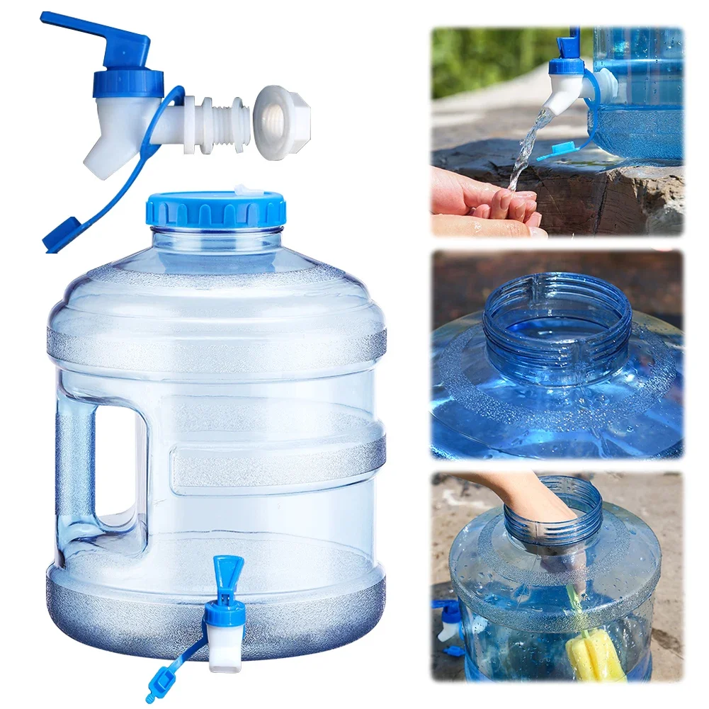 11.3L Water Storage Container with Faucet Mineral Water Barrel Large Capacity Camping Bucket for Outdoor Hiking