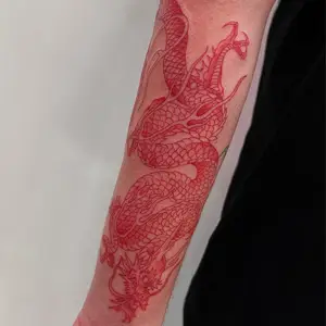 Red Chinese Dragon Temporary Tattoo – TattooIcon