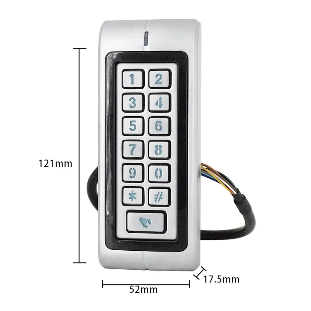 RT370E Metsl case 125khz id card access control keypad standalone reader chapas inteligentes para puertas access control system