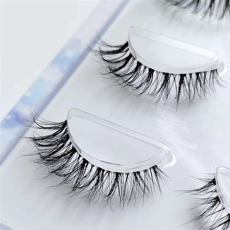 Fake eyelashes Mink Eyelashes 3pair lashes invisible band mink lashes reusable false eyelashes Makeup in Bulk false eyelashes