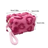 New Pink Red Color Heart Cosmetic Bags with Lanyard Girl Large Capacity Travel Organizer Cute Plush Makeup Bags for Women 6
