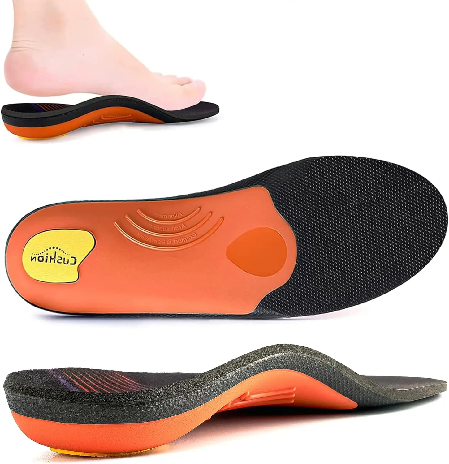Full Length Metatarsal Arch Support Shock Absorption Orthotic Insole,Insert for Flat Feet,Plantar Fasciitis,Relieve Foot Sorenes