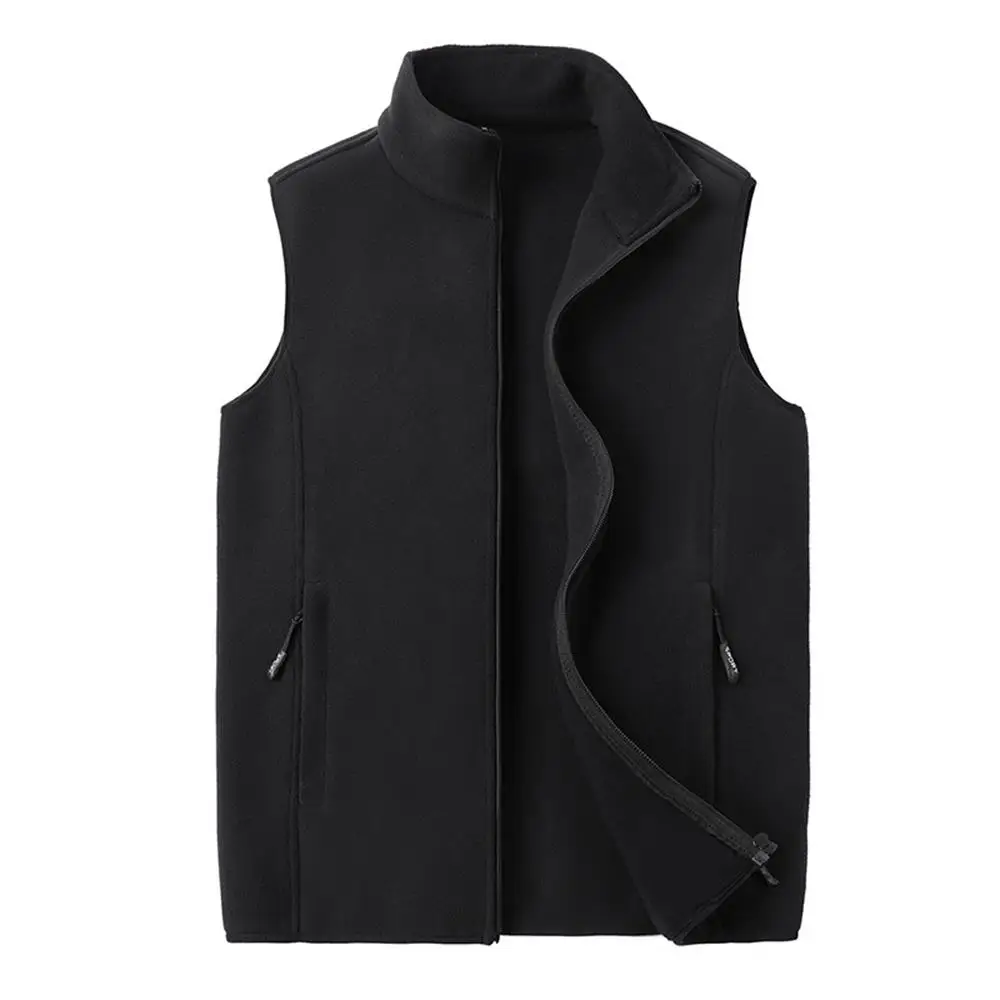 Gilet polaire grande taille pour pêche automne-hiver - Veste chaude sans manches en laine mérinos homme
