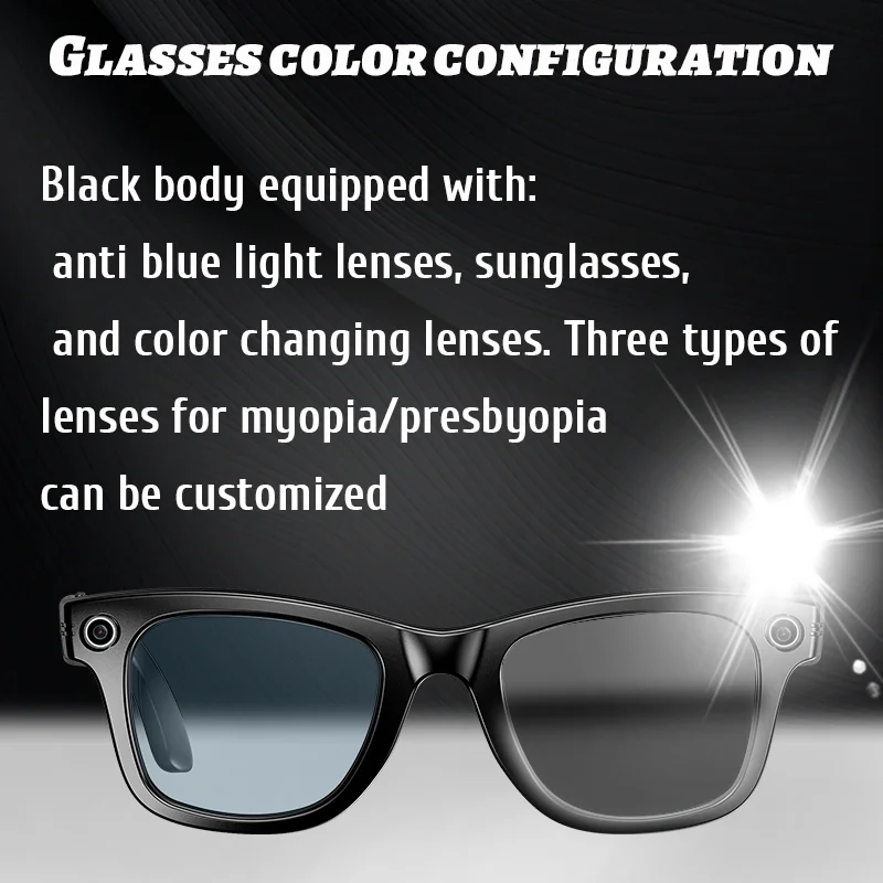 LIGE AI Smart Glasses 8MP Fotocamera Registrazione video Traduttore Occhiali da sole Uomo Donna Chiamata Bluetooth Riproduzione musicale Lenti che cambiano colore - immagine 3