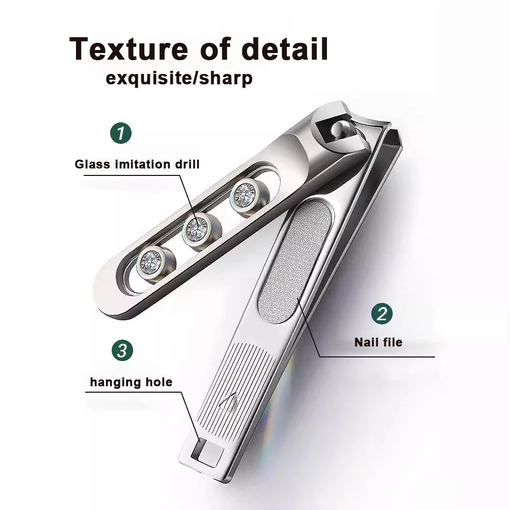 Nail clippers Diagonal nail clippers Titanium steel nail large furrow manicure tool anti-splash idea gift 1Pcs