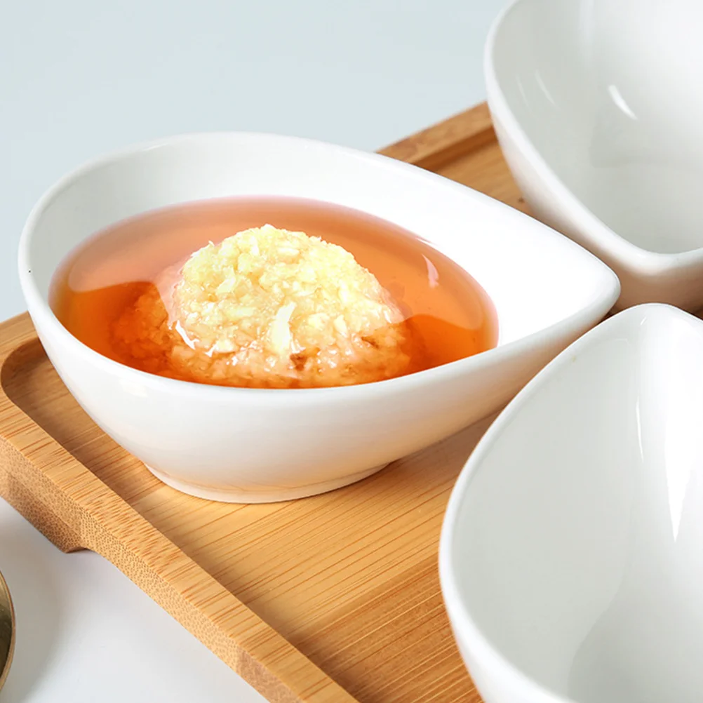 5 Pcs Condiment Water Drop Seasoning Dish Mini Vinegar Plate Melamine Household Dipping Bowl