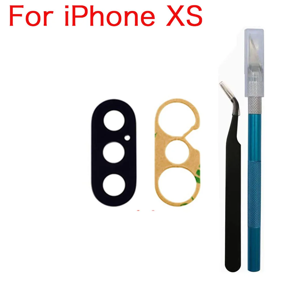 iPhone X XR XS 11 12 13 Mini Pro Max 교체 용 접착제 및 수리 도구 키트가있는 후면 후면 카메라 유리 렌즈