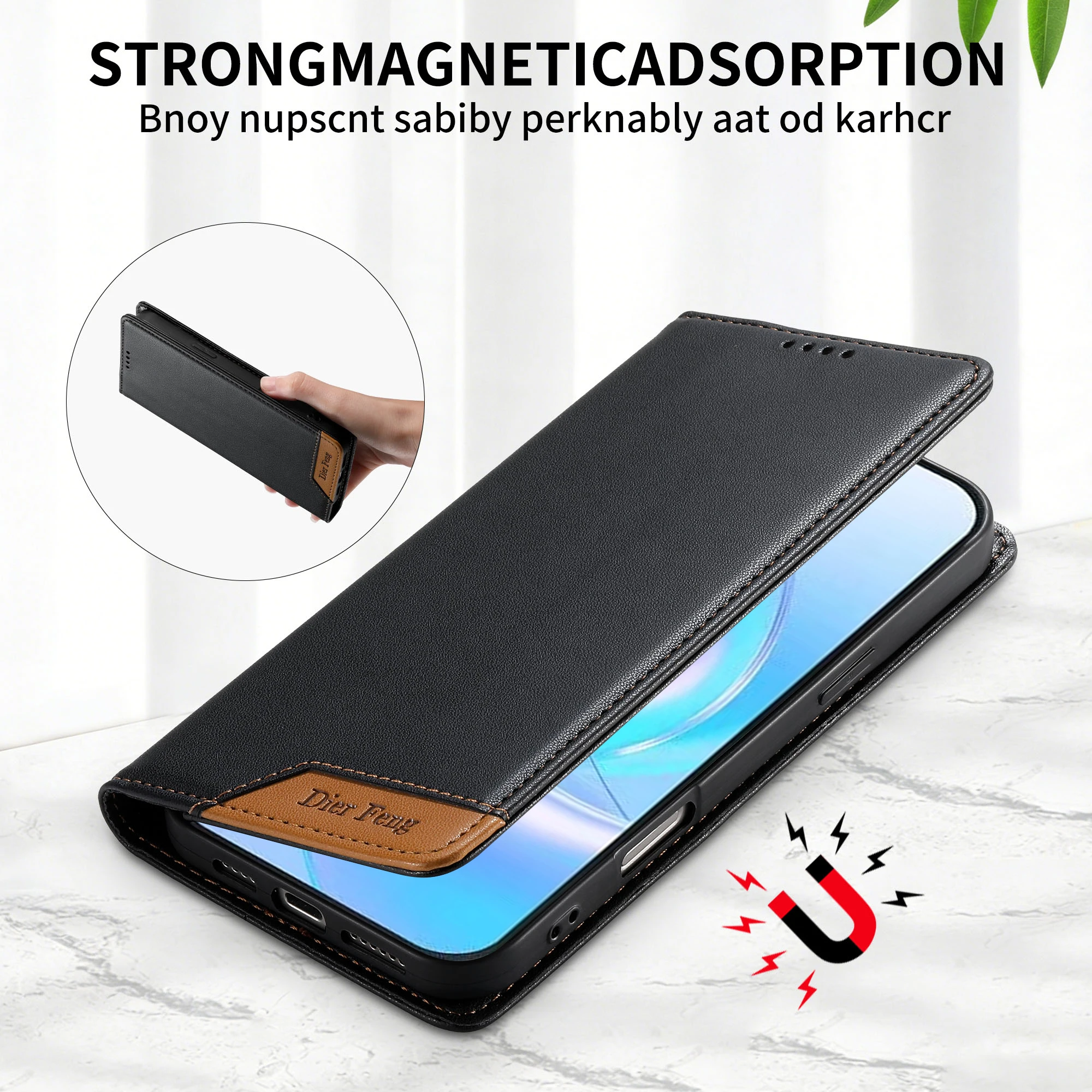 Leather Flip Phone Case with Magnetic Wallet Feature