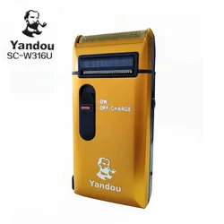 YANDOU-Men's Straight Electric Razor, Replaceable Rechargeable Blade, Gold Color, Facial Care, Safe Beard Trimmer Tool Wholesale