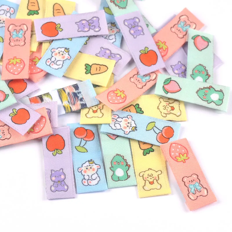 Description Picture 6 of item50Pcs Colorful Mixed Animal Fruit Embroidery Colth Labels Kid Garment Washable Care Tags Sewing Accessories Crafts DIY Supplies