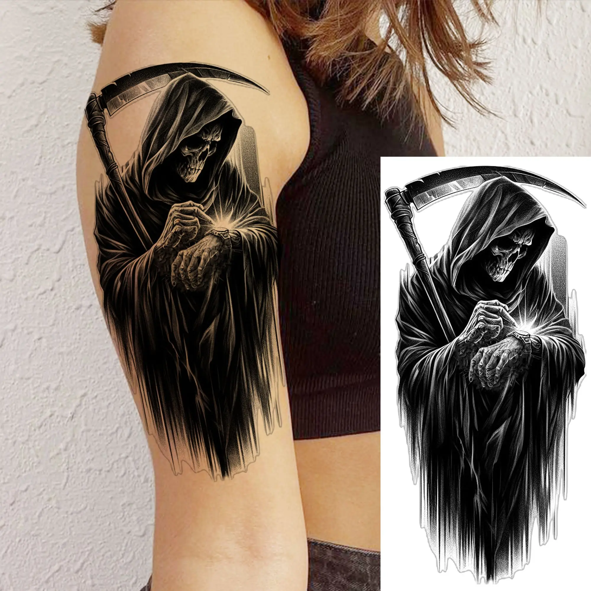 Grim Reaper Leg Tattoo: The Ultimate Guide to Realistic, Long-Lasting  Temporary Tattoos for Halloween and Beyond, image size:1999x1999