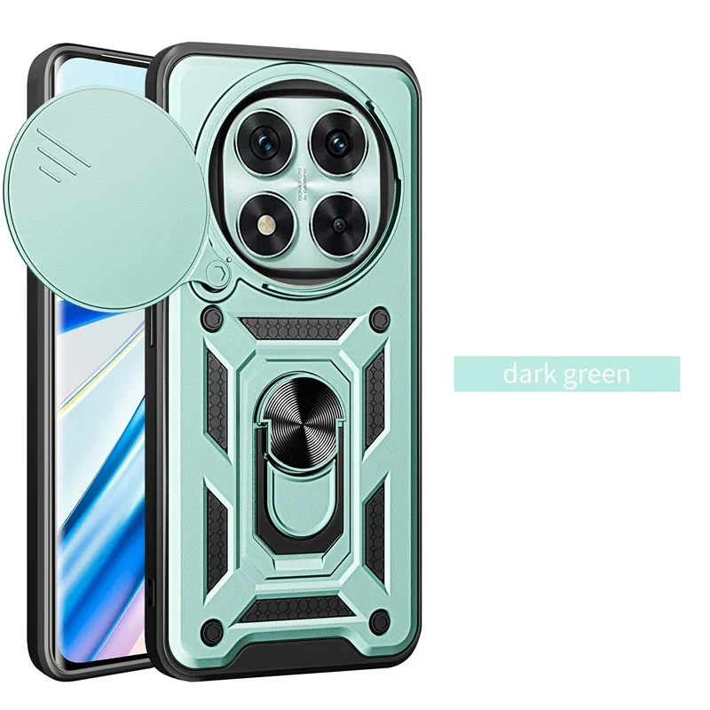 Durable Armor Phone Case with Lens Protection and Magnetic Ring Holder