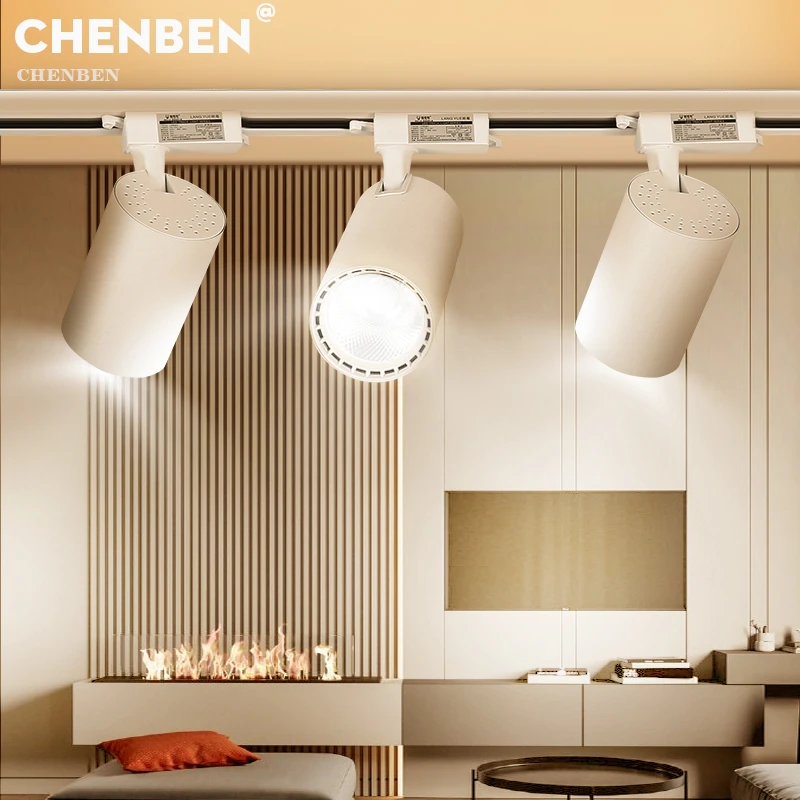 Juego completo de focos Led de pista, lámpara de pista de aluminio de 220V, 12W, 20W, 30W, 40W, iluminación riel para tienda y sala de estar|Iluminación pista| - AliExpress