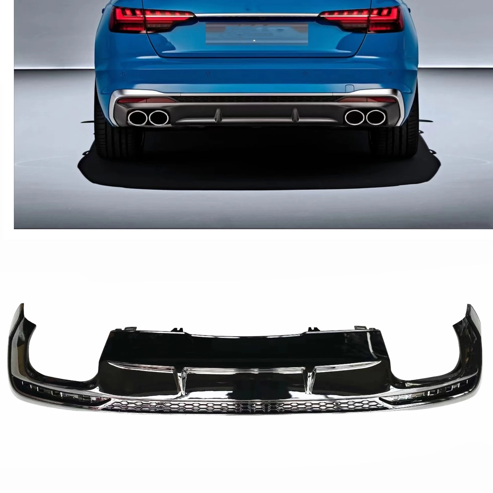 

Rear Diffuser Lip Boot Splitter Guard Board Spoiler Auto Accessories For Audi A4 Sport Model RS4 2020 2021 2022