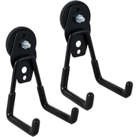 2Pcs Garage Magnetic Hooks Heavy Duty Magnetic Hangers with Anti-Slide Coating Strong Magnets Metal Hooks Utility Magnetic 1