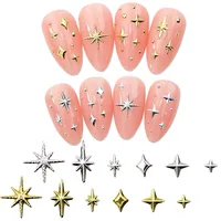 100pcs Random Mix Nail Rivet Studs Gold/Silver Stars Light Nail Art Charms Asterism Starlight Accessories Manicure Supplies 1