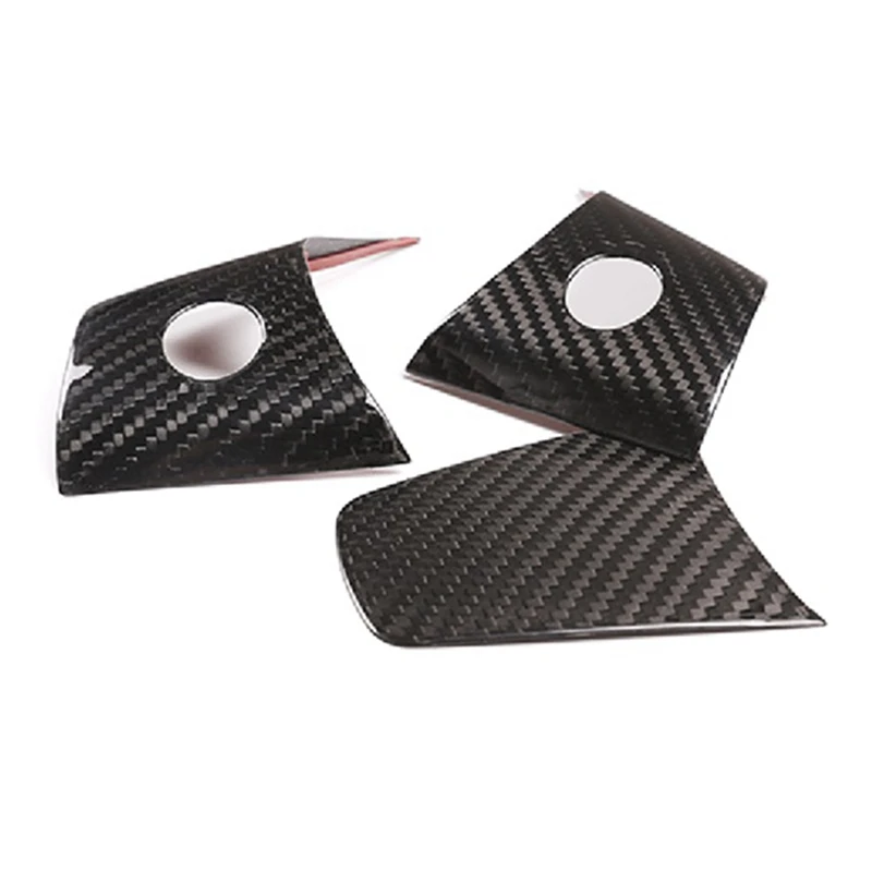 

3Pc/Set Real Carbon Fiber Steering Wheel Embedded Patch Decoration For Tesla Model 3/Y 2017-2019 Interior Accessories