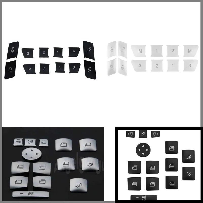 Abs Car Sticker Window Glass Lift Button Trim Cover Fit For Mercedes Benz A B C E Gla Cla Glk Gle Cls Ml Gl Class W204 W212
