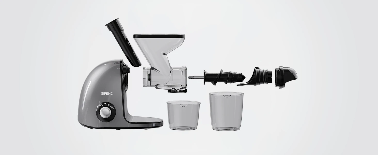 Slow Masticating Cold Press Juicer Machine Juice Maker with Dual Mouth