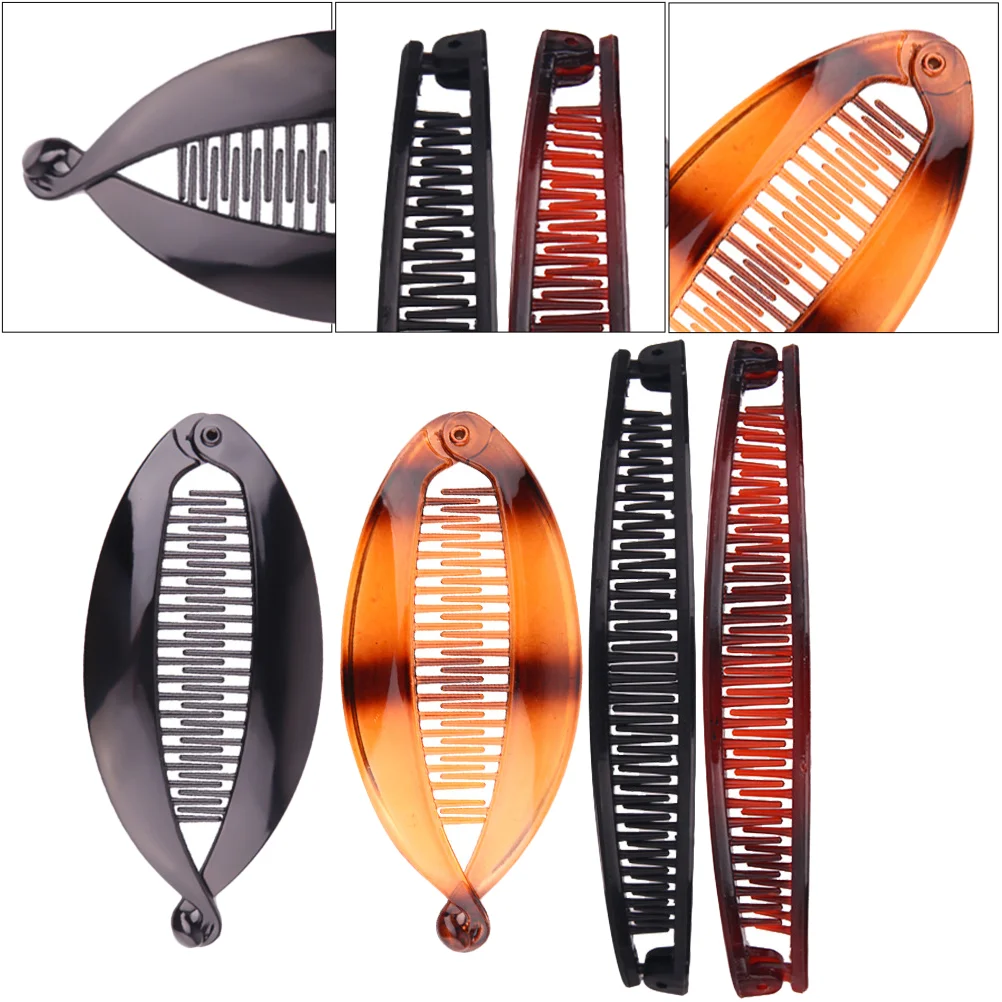 

8 Pcs European and American Banana Clip Set Women's Hair Pin Clips Plastic Comb Holder