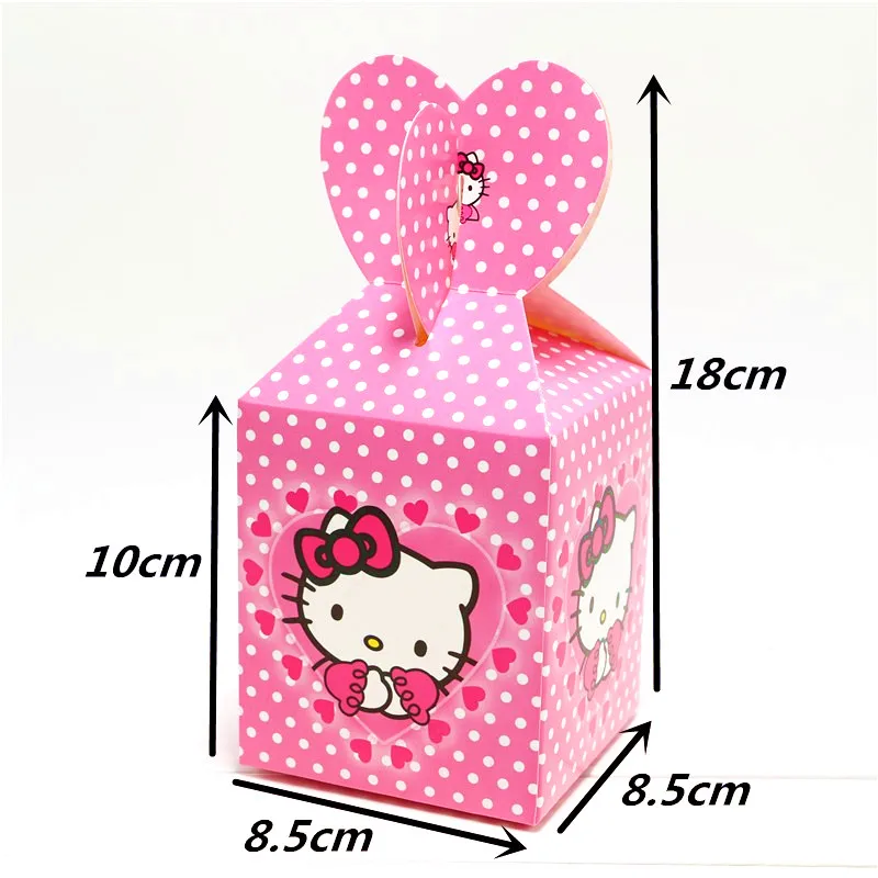 thumbnail image 1 of Caja de palomitas de maíz de Hello Kitty, decoración para fiesta de cumpleaños, caja de regalo de gato rosa, caja de galletas, chocolate, dulces, baby shower, regalos para niños, suministros para fies, 1 of 5