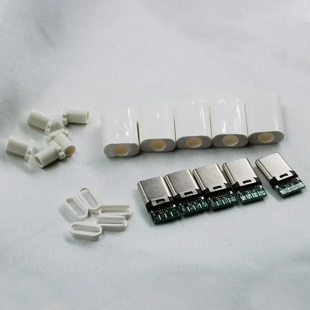 C Male Connector Interface Plug 5PCS 5V Both Ways Green Board Solder Type Electrical Connector