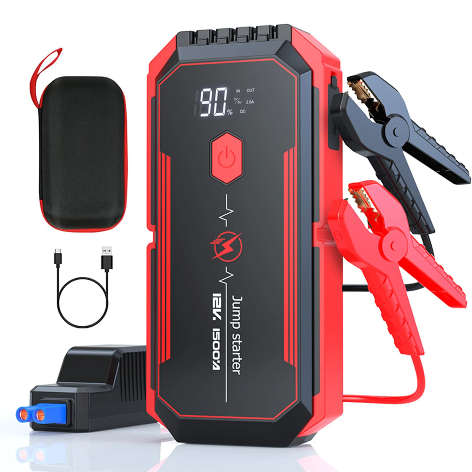 Car Jump Starter 2500A Peak Car Battery Jump Starter Up to 8.0L Gas and 7L Diesel Engine 12V Portable Lithium LED L