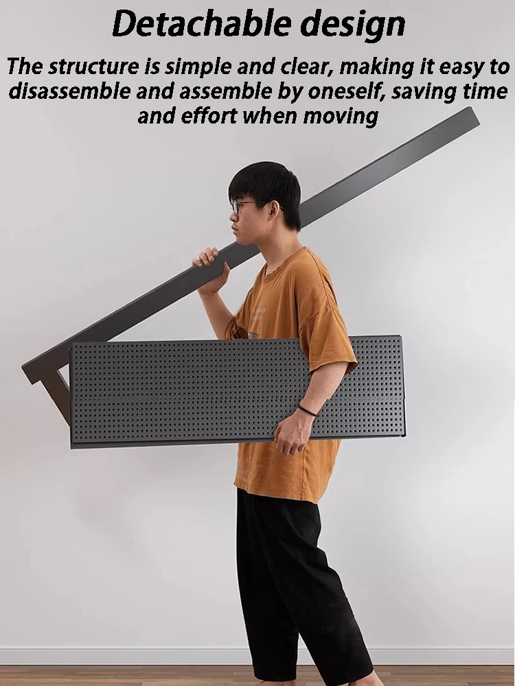 High-capacity Hole Board Tool Storage Rack Floor Standing Hardware Tools Organizer Shelf Multipurpose Metal DIY Pegboard 6