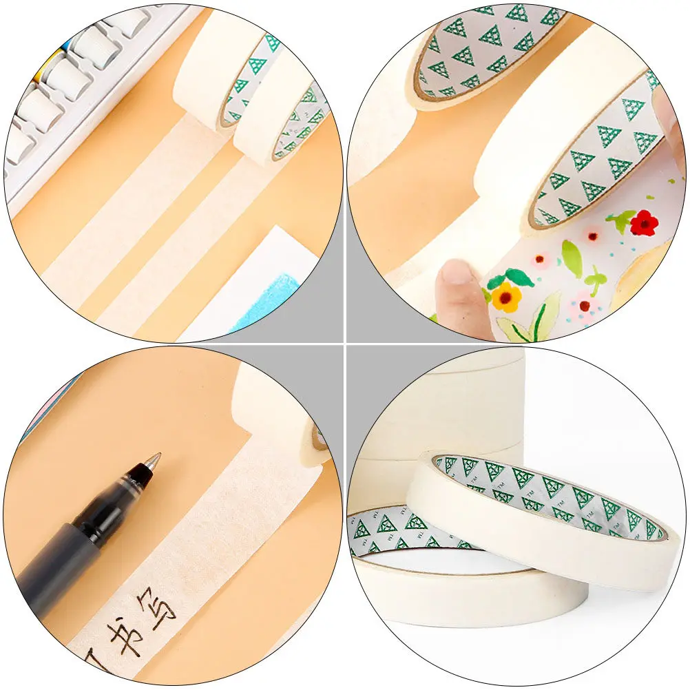 10Pcs 예술 공예를위한 페인팅 마스킹 테이프 DIY 벽 장식 자동차 스프레이 잔류물 없음 깨끗한 제거 쓰기 가능 접착 테이프