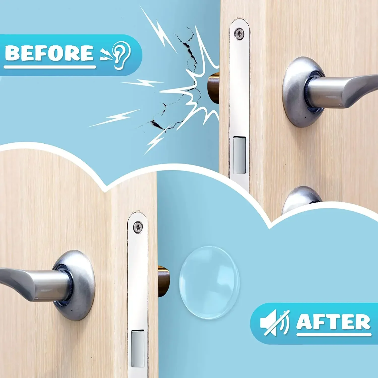 Description Picture 4 of item1 Sheet Self Adhesive Buffer Pads Silicone Door Stopper Cabinet Bumpers Wall Protector Furniture Refrigerator Anti-crash Pad