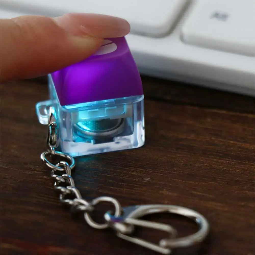 Luminous Fingertip Button Keychain Stress Relief Fidget Button Keycap Decompression Toy Finger Keyboard Antistress Fidget Toy 3