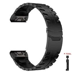 Premium Titanium Strap - Quick Fit 22/26mm - Stainless Steel Band Bracelet - 26mm (Black)