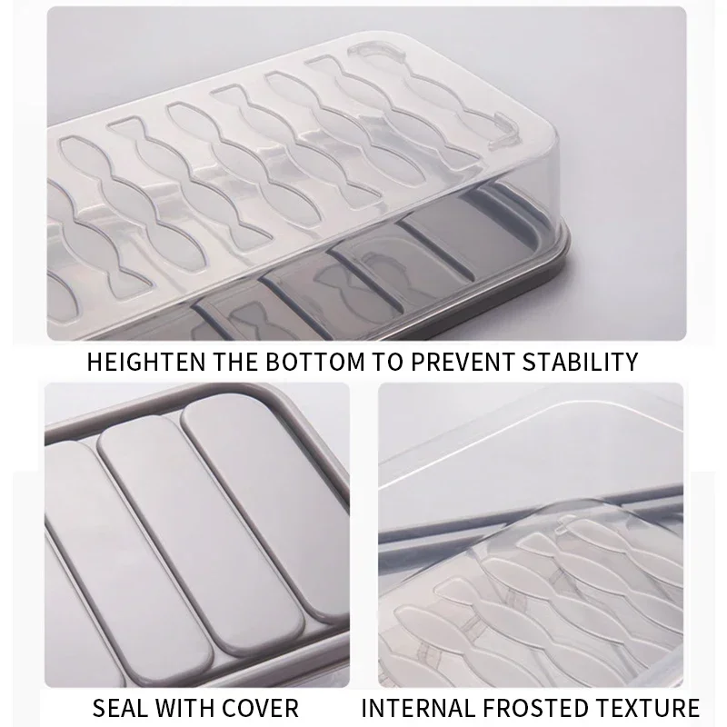 Freezer Dumpling Box Food Storage Container Stackable Food Saver Box with Lid Square Plastic Single-layer Sealed Transparent Box 6