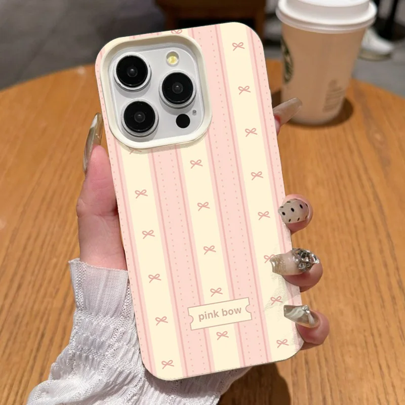 Minimalist Bow Stripe Design Soft Phone Case Cover