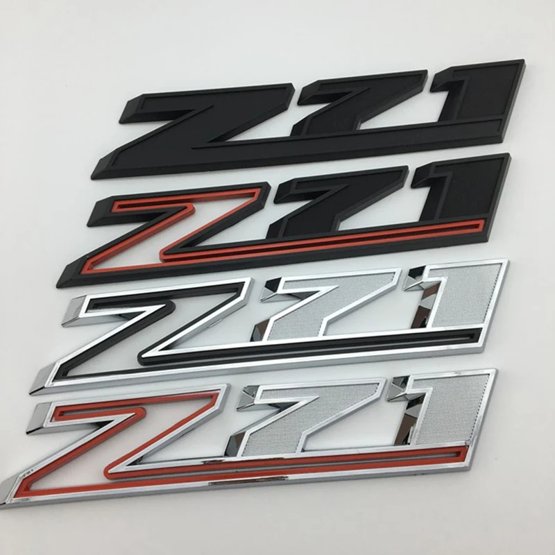 3D ABS Silver Red Black Logo Z71 Emblem Car Fender Badge Decal For