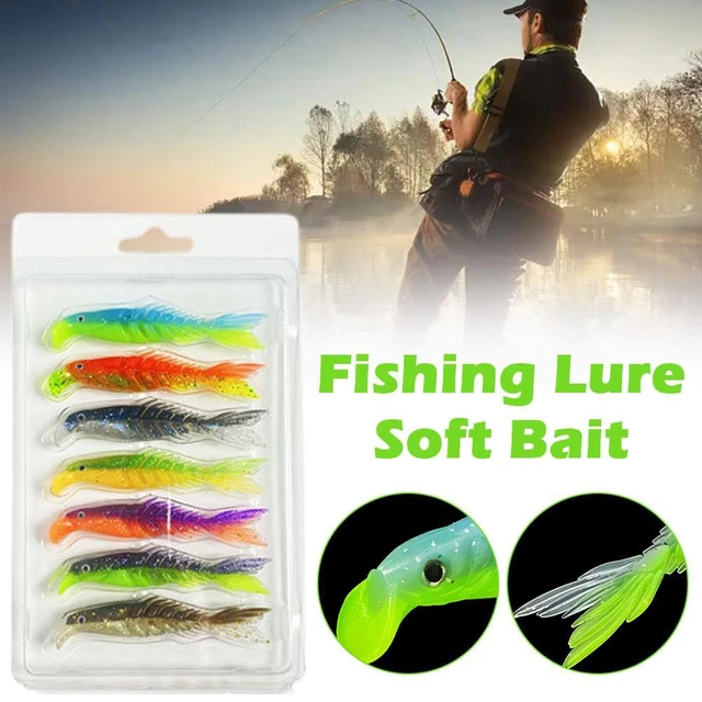 Señuelo de pesca suave de 3/5/7 piezas, cebo de doble Color, hueso  articulado múltiple, tijeras de varios tamaños, cola de pez, caja de pesca  de barco, suministros de cebo - AliExpress