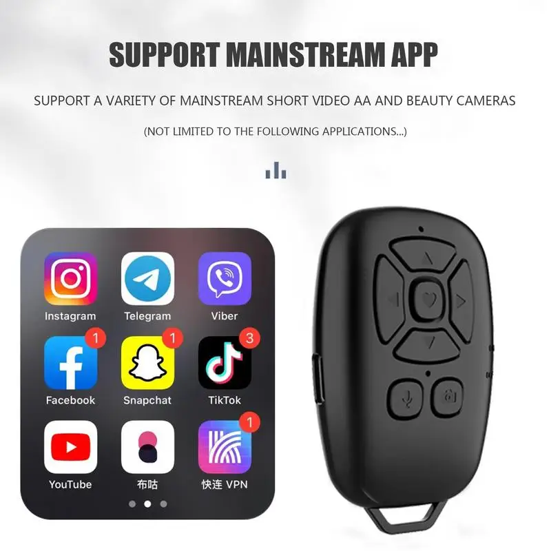 Camera Remote Shutter Button Camera Remote Shutter Release Universal Mobile Phone Selfie Camera Shutter Blue Tooth Remote Control Buit-in Battery Rechargeable Controller For IOS Android