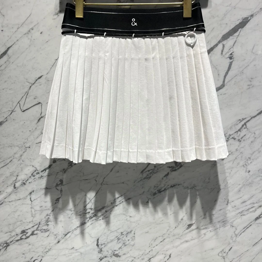 Summer wide elastic waist band pleated short golf skirt For women ladies tennis sports skirt Short pants inside high