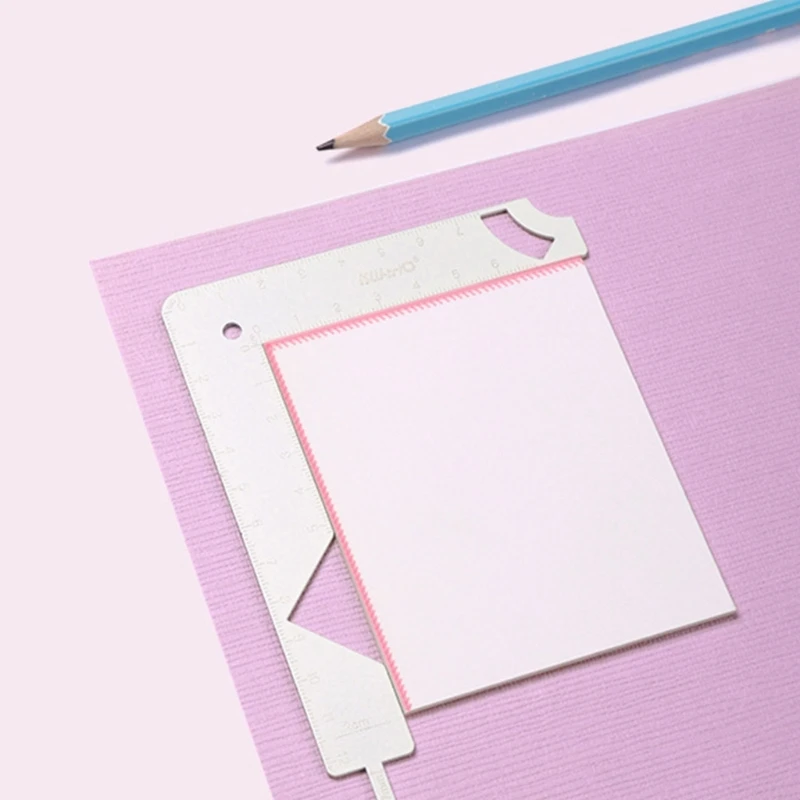 Creating Book Covers 5-in-1 Metal Bookbinding Cover Tool Ruler for Making Book Cover Stainless Steel Guide