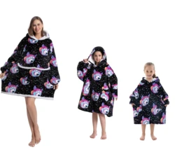 Plush Oversized Wearable Sherpa Blanket Hoodie - Baby Size (Dog)